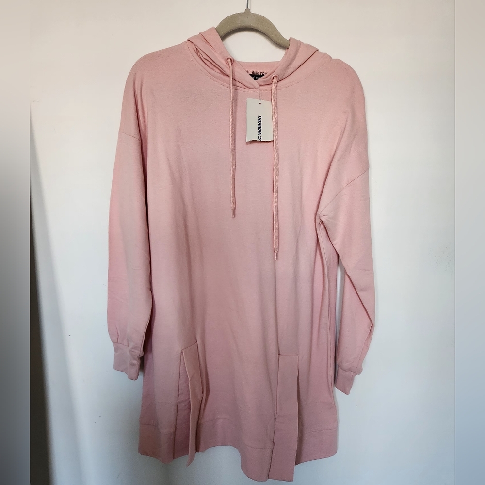 Long Pink Hoodie